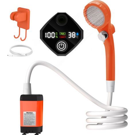 Pompa doccia professionale da campeggio per camper, kit per esterni, display digitale intelligente regolabile – Alta resistenza, fai da te, officina, costruzione, installazione (1/5)