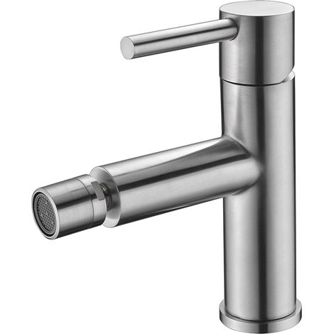 Rubinetto per bidet con monocomando  Modello MOSCA  Colore grigio  Finitura in acciaio [IMEX®]