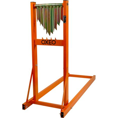 Oxeo – Chevalet de sciage pliable à griffes – pour bûches jusqu'à 4m – acier thermolaqué – charge max 150kg – dents robustes pour maintien efficace (1/5)