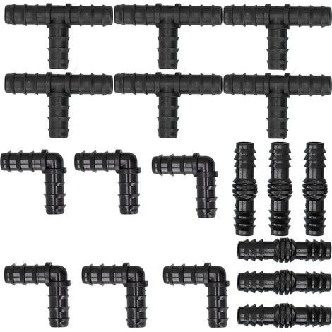 18-teiliges Set Schlauchverbinder für Garten-Tropfbewässerungssysteme, 1/2"-Schlauch, Zubehör für Tropfbewässerung (1/5)