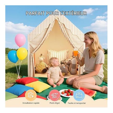 Play Tent for Children with Window, House Cuddle Corner Neutral Colours, Room Decoration, Washable (1/4)