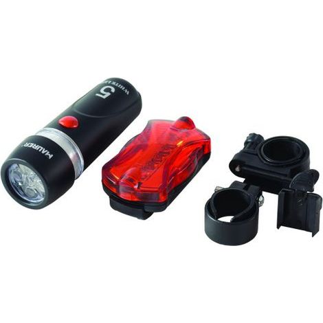 KIT FANALI LUCI A LED PER BICICLETTA SET FARO ANTERIORE POSTERIORE MAURER 27576
