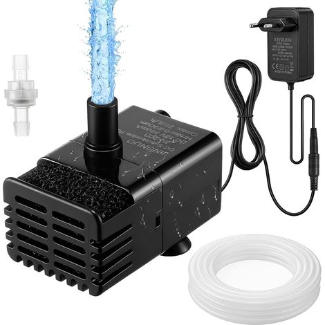 Pompe mini automatique avec capteur d eau, tuyau 2,5 m & clapet, 280 L/h pour clim, déshumidificateur, sous-sol, machine à glaçons marche/arrêt automatique & silencieuse (1/5)