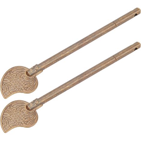 2 Stück 11 cm lange, blattförmige Retro-Türriegel-Verriegelungsstifte aus Messing (1/5)
