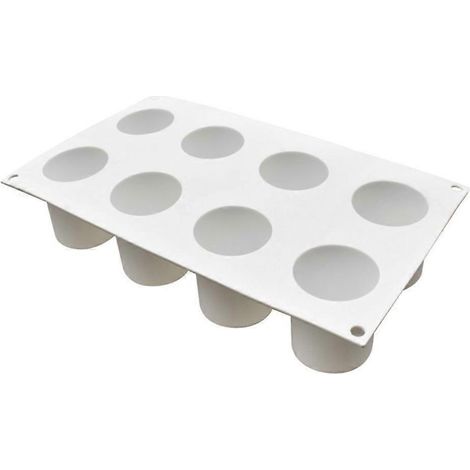 Moule à bougies en silicone 8 cavités, cylindre haut 3D, antiadhésif, à faire soi-même