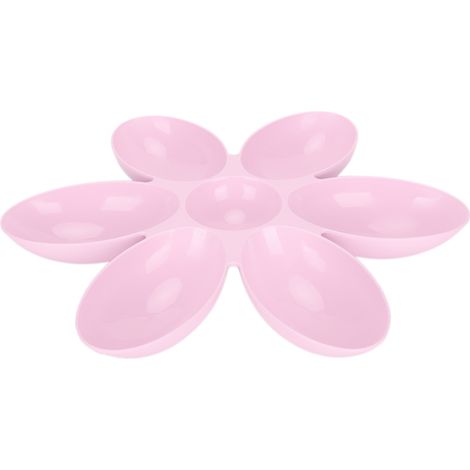 Gamelles pour chats de qualité alimentaire en forme de pétales de fleurs, 6 compartiments, pour nourrir et abreuver les animaux (rose) (1/5)