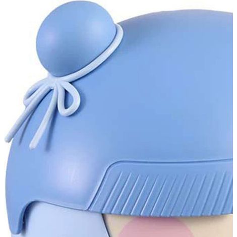Poubelle de bureau avec couvercle, design à bascule mignon de style Nezha, idéale pour les dortoirs étudiants, bleu de haute qualité. (1/5)