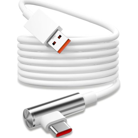 Câble USB C Charge Rapide 120W 6A 3 m Coudé 90 Degrés pour Redmi Note 15Pro (1/5)