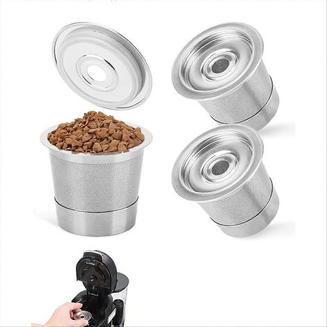 3 lot réutilisable capsules pour double Brew café machine acier inoxydable réutilisable K Pod Permanent K tasses filtres (1/5)