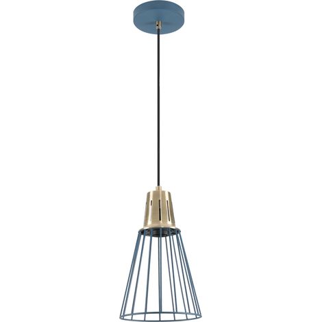 Suspension KALIOPE, plafonnier, 8266, AC220-240V, 50/60Hz, 1E27, max. 40W, IP20, diamètre 18cm, simple bleu (1/2)