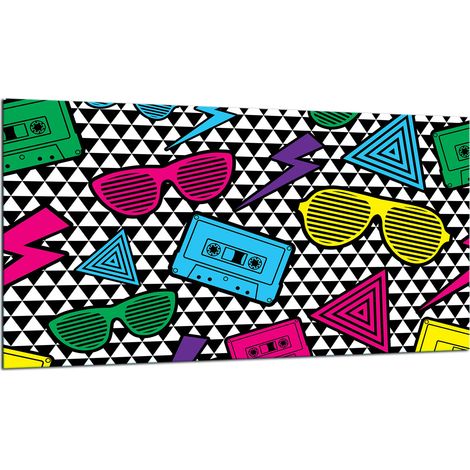 PLAQUE DE PROTECTION EN VERRE POUR CUISINIÈRE 90x52 POP ART (1/5)