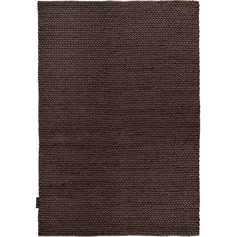 Tapis en Laine Tissé à la Main "Robbie" Marron 80 x 150 cm (1/2)