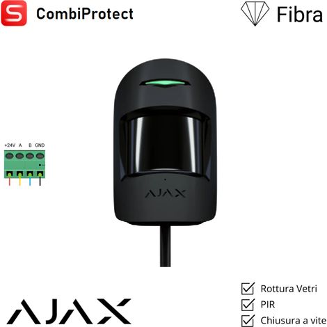 44390 - Superior - CombiProtect Fibra - Detector cableado de movimiento y rotura de cristal - color black - Ajax seguridad profesional