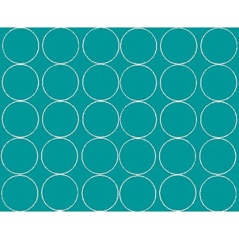 Adesivi circolari da 7 cm, 30 pezzi, turchesi opachi