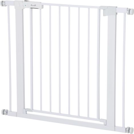 Puerta de seguridad autocierre de acero blanco 75-96 cm apertura con una mano MODENUIT (1/4)