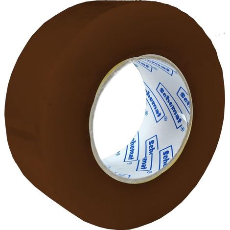Cinta adhesiva de 48 mm x 200 m, color marrón, resistente.
