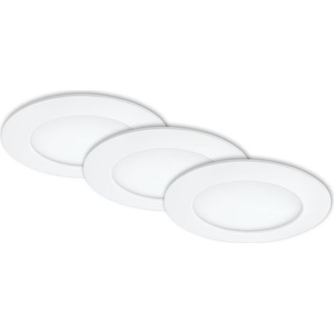 LED Einbauleuchte 3er Set 4000K Ø12cm 8W IP44 Kunststoff Weiß Briloner