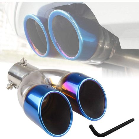 Embouts D'échappement - Acier Inoxydable 304 - Double Sortie Universelle - Diamètre Externe 63,5 mm - Pour Tubes D'échappement 2,5 Pouces - Lot De 2