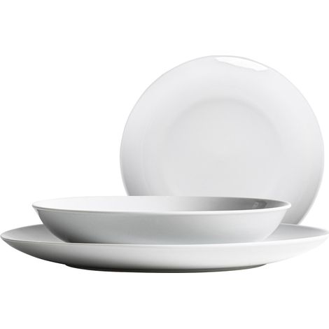 Service de table art déco en porcelaine blanche - blanc (1/3)