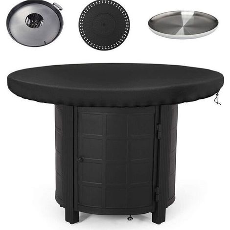 Housse de protection pour plaque de feu, 420D, étanche, anti-UV, pour plaque de feu, plaque de barbecue (diamètre 100 cm)..