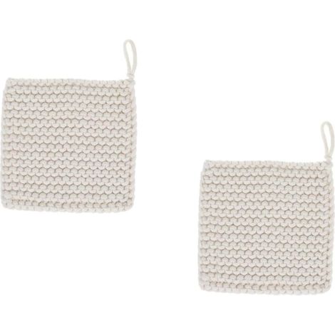 2 dessous de plat en coton, carrés, isolant thermique (1/5)
