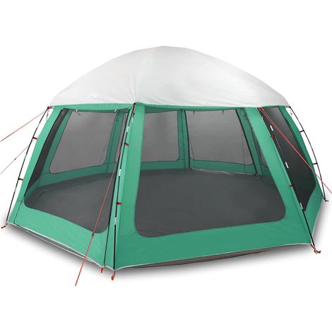 Tente piscine toit amovible parois maille vert d'eau 510x510 cm