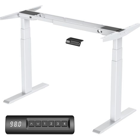 Structure de bureau électrique à deux moteurs, réglable en hauteur : 62–127 cm. Fonctionnement par LED. (1/4)