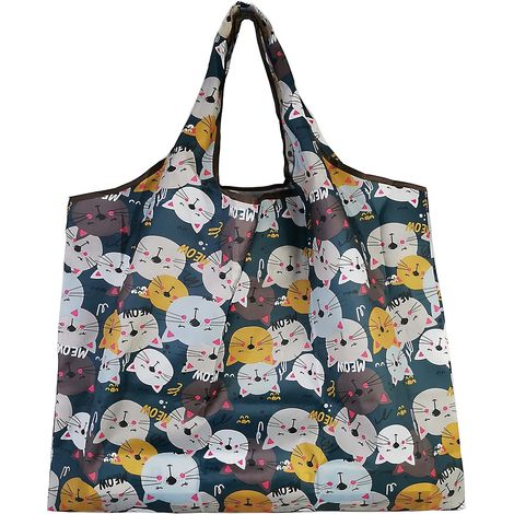 Grand sac pliable 50 x 66 cm - Réutilisable - Léger - Séchage rapide - Résistant aux déchirures - Pour courses, voyage, excursion (1/5)