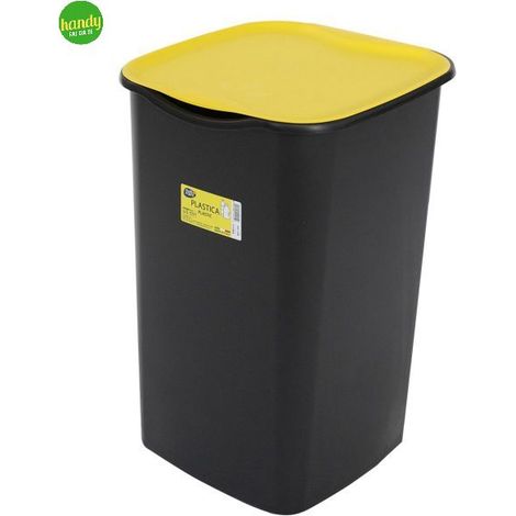 Bidone Pattumiera raccolta differenziata riciclo plastica 50 litri Giallo belli&forti