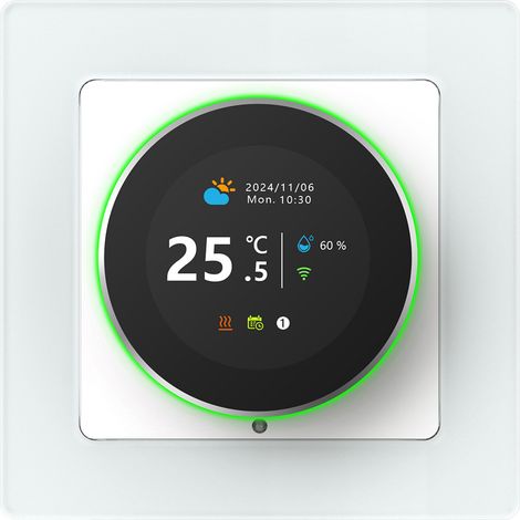 Thermostat de chaudière mural intelligent avec bouton WiFi 3A, application de minuterie à distance, interrupteur intelligent programmable (1/4)