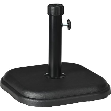 Pied de parasol de jardin, poids 11 kg, pour mât Ø 32-38 mm, dimensions 36 x 36 x 31 cm, noir (1/5)