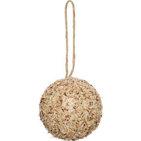 Déco Sapin Boule de Noël D 8 cm Marron pailleté effet sciure de bois - Feeric Christmas (1/2)