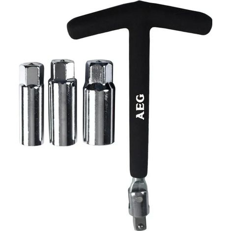 AEG Llave para bujías articulada acero inoxidable negro