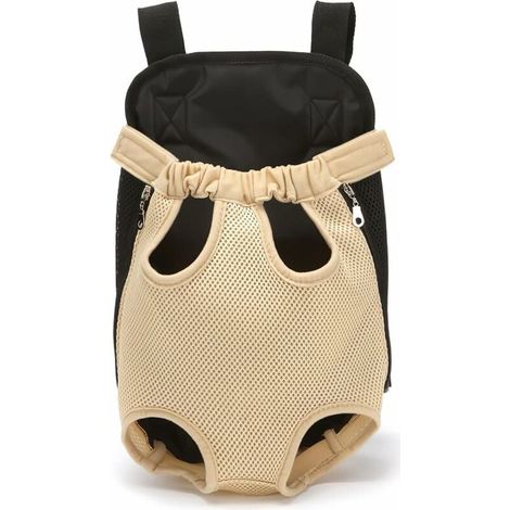 Mochila ajustable para mascotas, bolsa de viaje para perros, transportín con diseño ventilado (M, amarillo claro) (1/5)