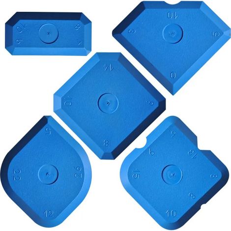 Kit de lissage de joints 5 pièces – Grattoir professionnel pour joints en silicone et acrylique, outil de lissage pour des joints parfaits (bleu) (1/5)