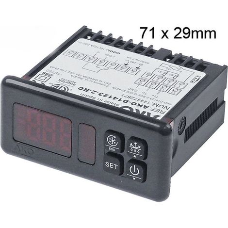 Termostato Digital AKO-D14123 230V  1 Relé 16A  Rango -50°C a +99°C  Control Temperatura Refrigeración y Calor