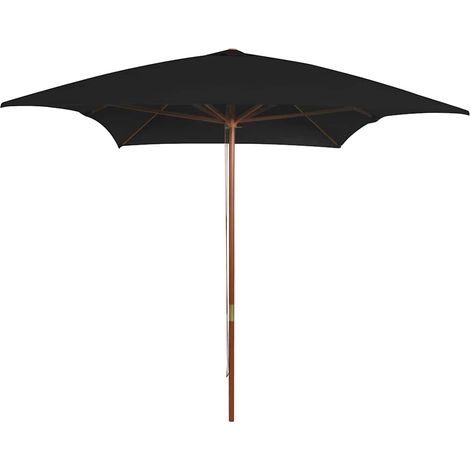 Sonnenschirm mit Holz-Mast 200x300 cm Schwarz vidaXL (1/5)