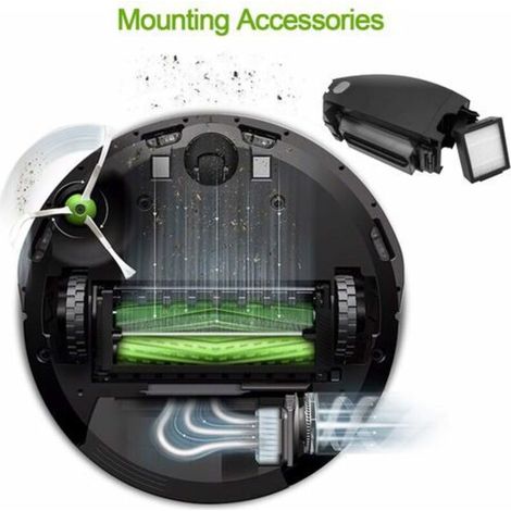 Kit Accessori Aspirapolvere Robot iRobot Serie i7 E5 E6, 2 Filtri + 4 Brossa Laterale (1/3)