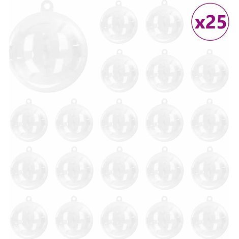 Juego de Esferas de Navidad 25 pcs Transparente Ø 10 cm vidaXL