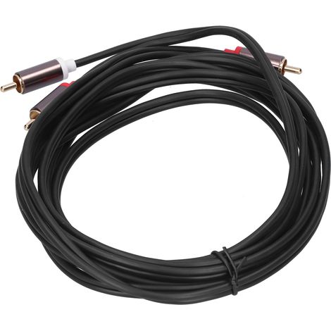 Câble Audio 2RCA Mâle Doré 3M pour Téléviseur, Ampli, Système Home Cinéma - Haute Fidélité (1/5)