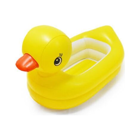 Inflatable baby bathtub in the shape of a duck, portable, for infants and young children, inflatable mini pool with built-in shower, for boys and girls.