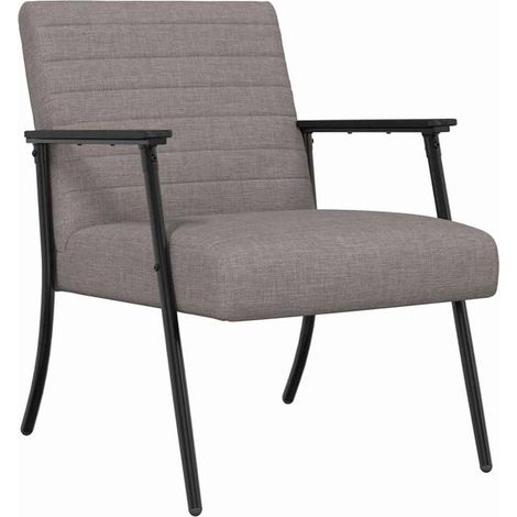 Fauteuil gris-brun, 59 x 75 x 78 cm, rembourré. (1/5)