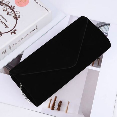 Pochette soirée velours - 1 pièce, femme, enveloppe - Convient pour mariages, bals, fêtes de soirée Étiquette (1/5)