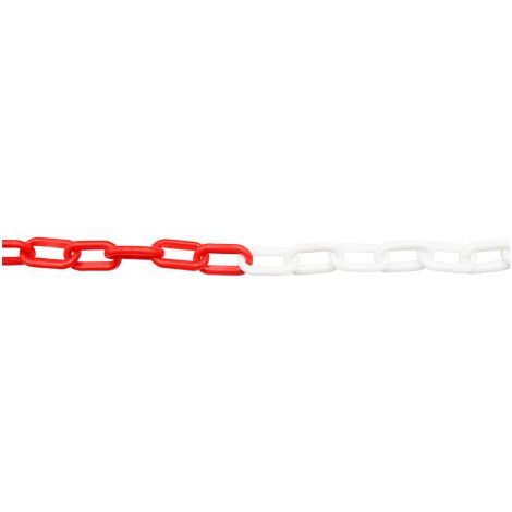 CATENA SEGNALETICA BICOLORE bianca / rossa - Ø mm. 6 x 36 x 19 x mt.25