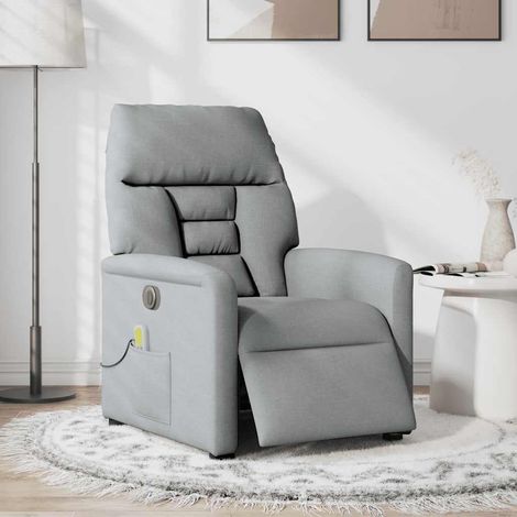 Maison Exclusive - Massagesessel Elektrisch Hellgrau Stoff