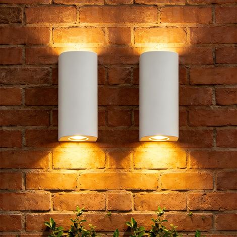 2 Pièces Applique Murale Extérieur Intérieur Up Down Douille GU10 Étanche IP54 Applique Murale LED Moderne pour Salon Et Jardin 70mm x 93mm x 150mm Blanc (1/5)