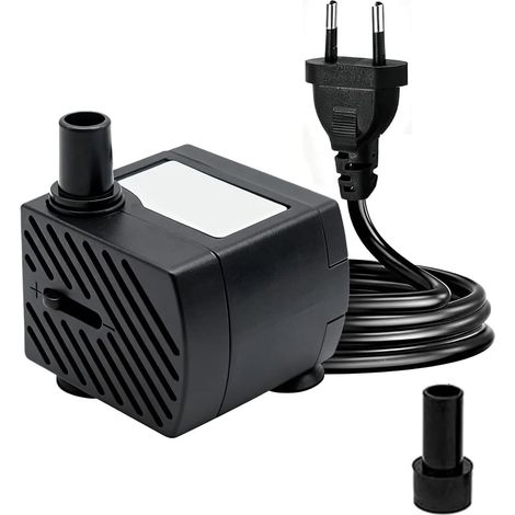 Mini pompe submersible ultra silencieuse avec câble d'alimentation de 1,3 m, avec 1 buse pour fontaine, aquarium, jardin d'étang, prise européenne 180 l/h 3 W (1/5)
