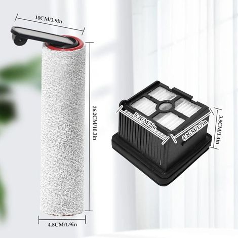 Accessoires pour Dreame H12 Pro / H12 Dual Pièces de Rechange pour aspirateur Eau et poussière, 4 Brosse rotative + 4 filtres Hepa + 2 Brosse
