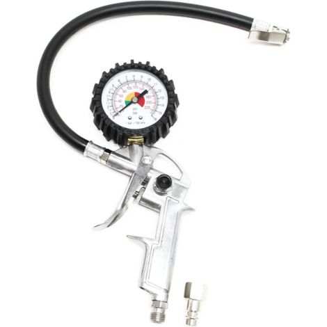 Pistolet compresseur d'air 0-16 bar manomètre pour pneus de voiture moto