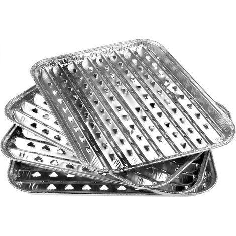 Plateaux en aluminium pour barbecue et pique-nique, 28 x 22,5 cm, lot de 4 (1/2)
